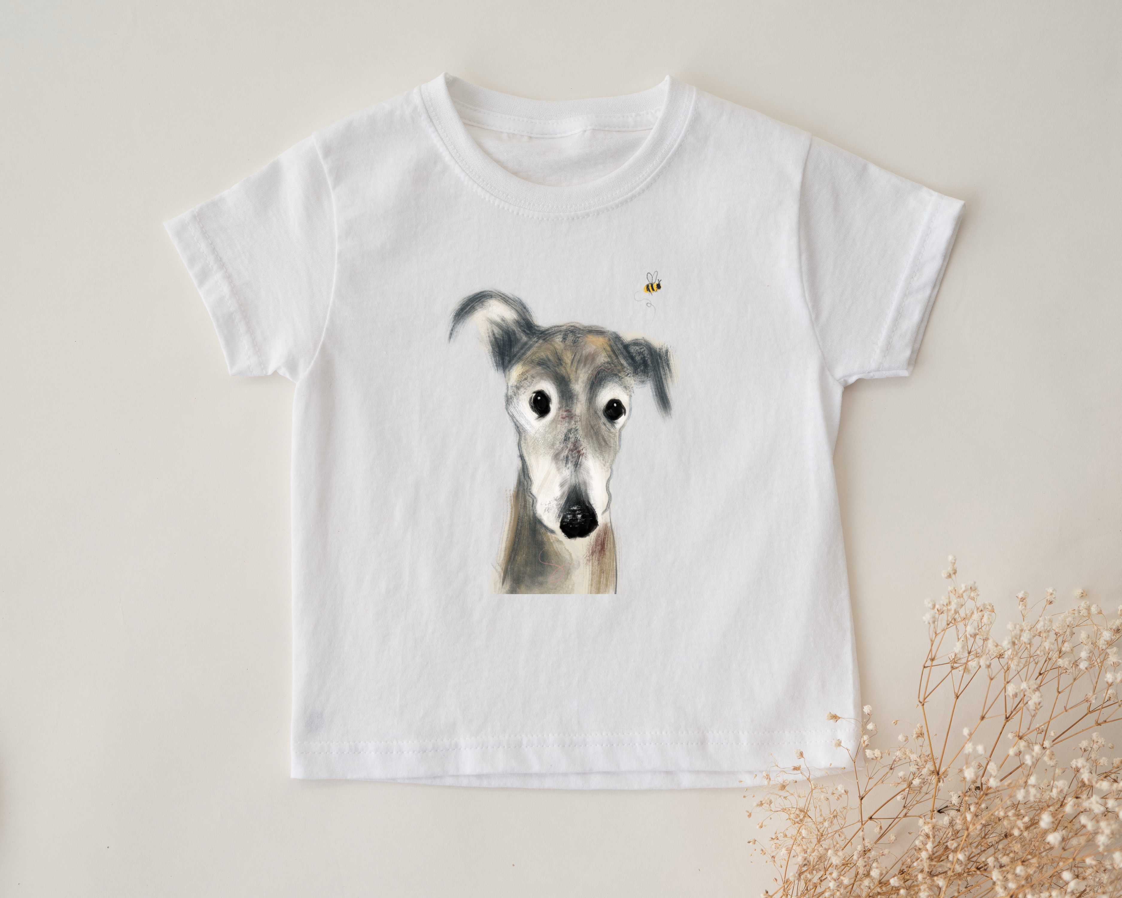 Limited edition greyhound and the bee childrens tshirt